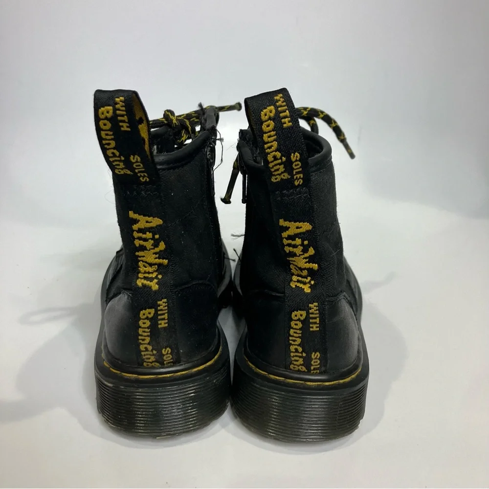 Dr. Marten’s 1460 panel canvas and leather lace‎ up boots black kids size 1